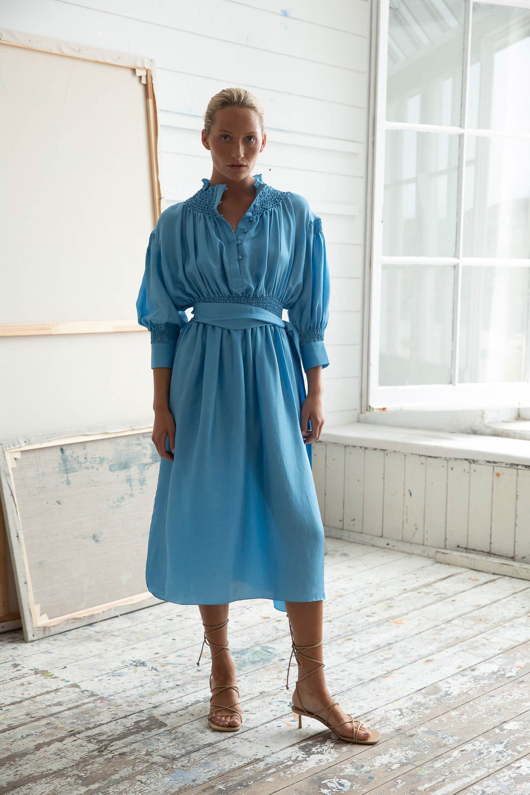 Agnes Tea Dress in Blue Womenswear TEIJA 