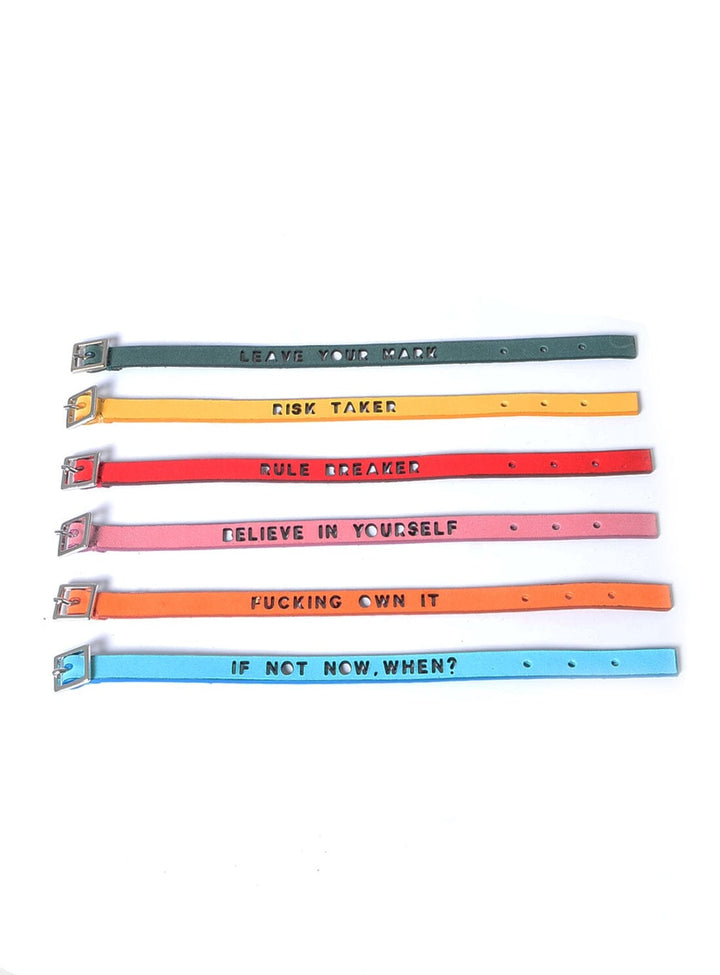 Believe in Yourself Washed Pink Leather Bracelet Bracelets YBDFinds