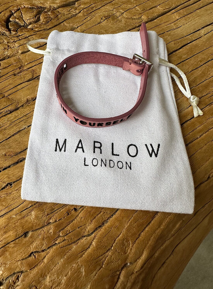 Believe in Yourself Washed Pink Leather Bracelet Bracelets YBDFinds