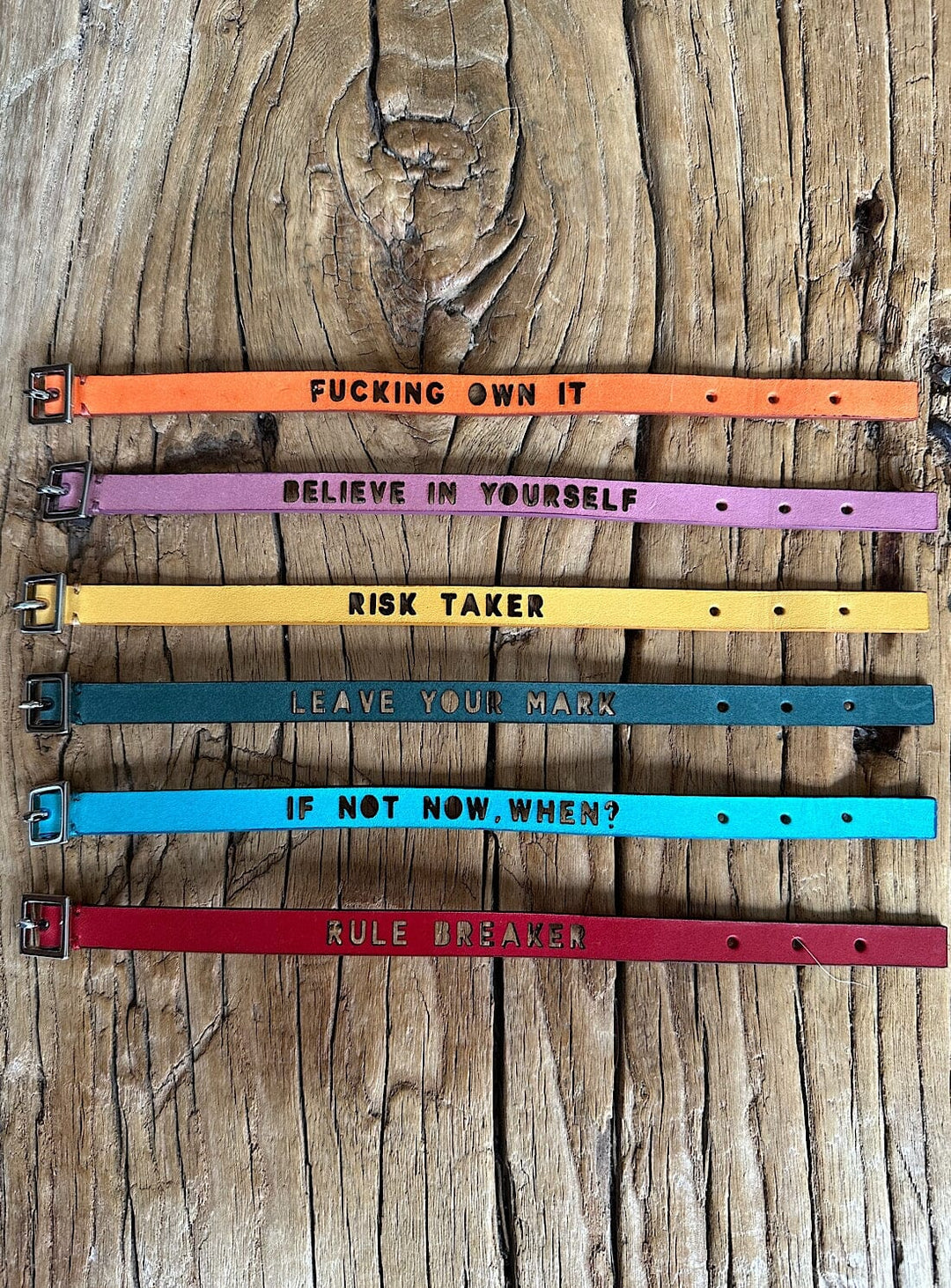 Believe in Yourself Washed Pink Leather Bracelet Bracelets YBDFinds
