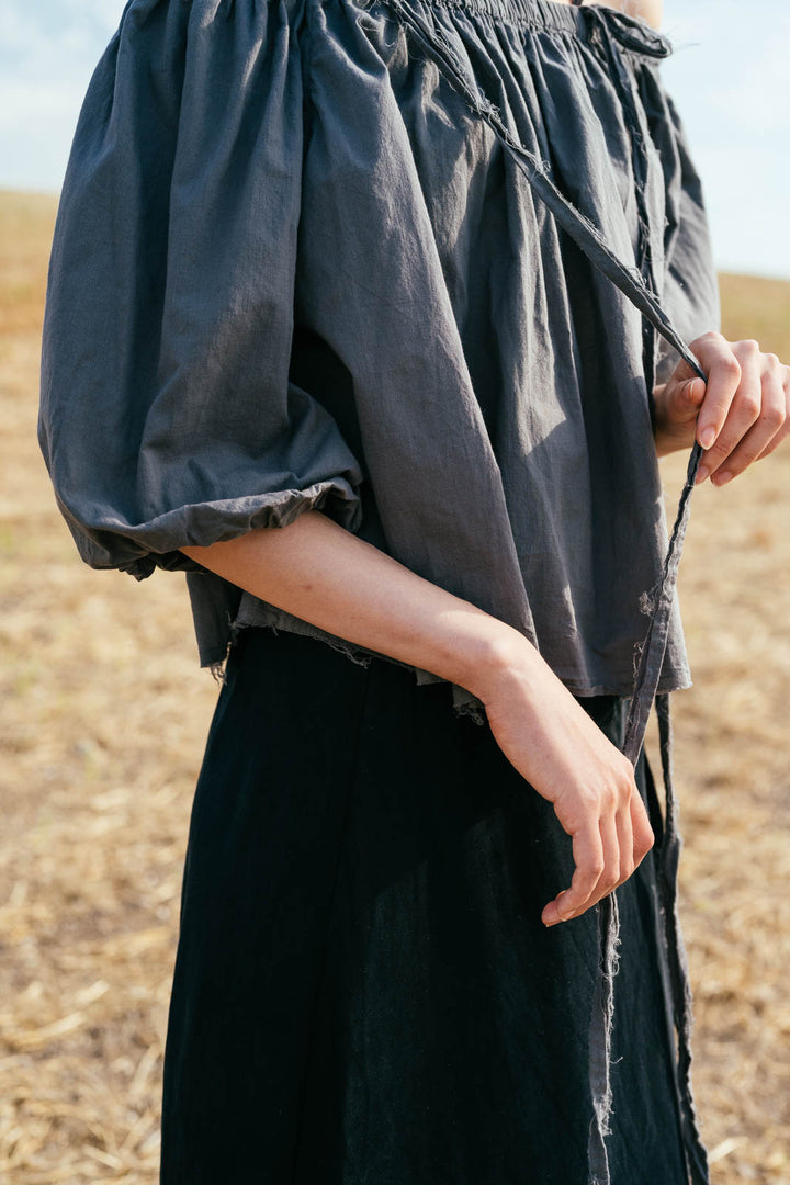 detailed close up of front of Chloe Cotton Blouse