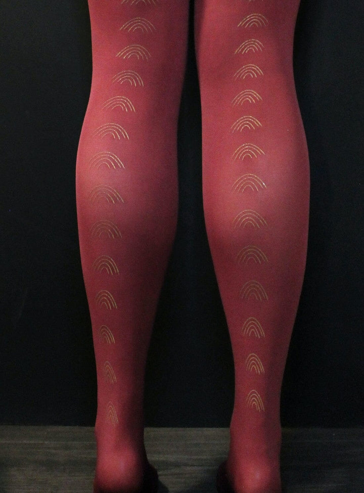 Claret with Gold Rainbow Tights Bottoms YBDFinds