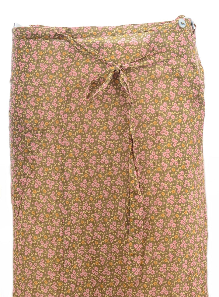 Daisy Wrap Cotton Skirt Faded Flower Skirts YBDFinds