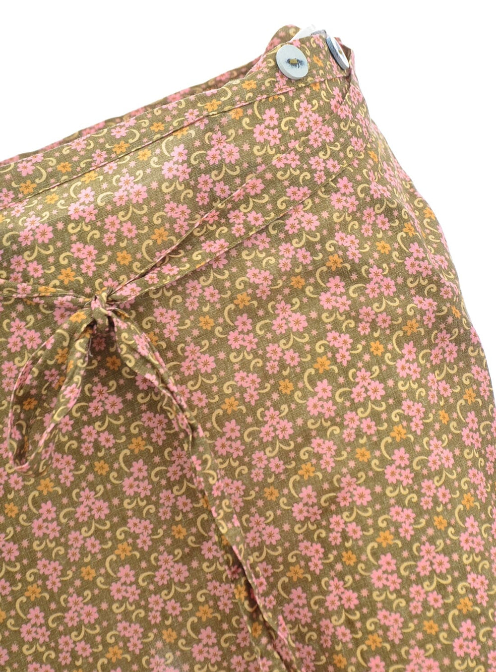 Daisy Wrap Cotton Skirt Faded Flower Skirts YBDFinds
