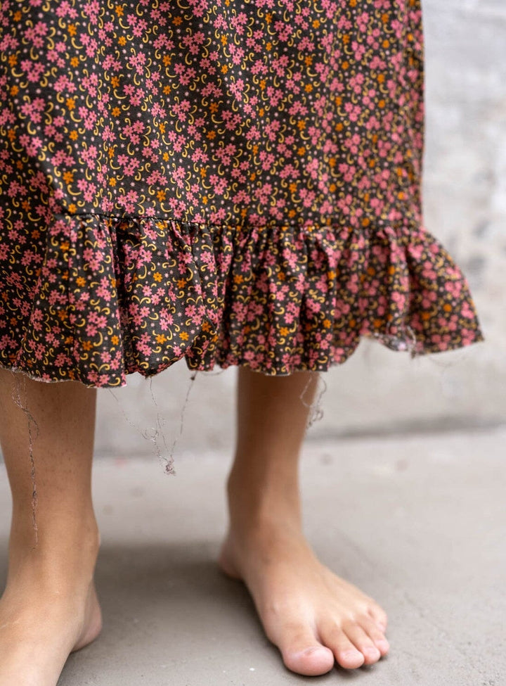 Daisy Wrap Cotton Skirt Faded Flower Skirts YBDFinds