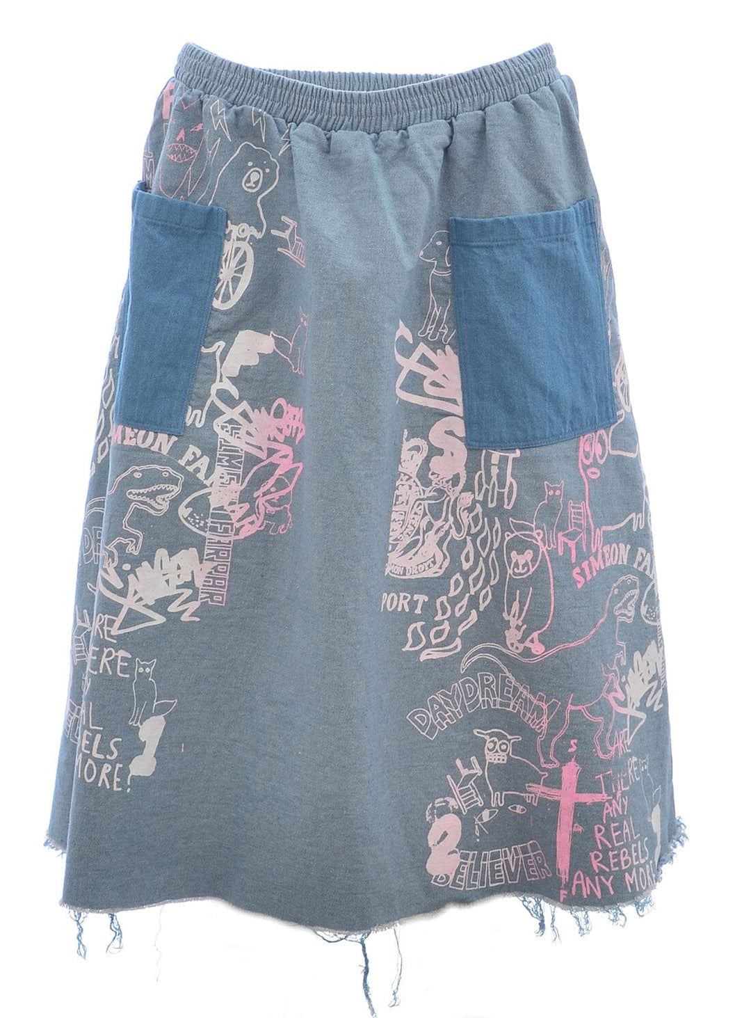 Denim Skirt with Drawings Skirts YBDFinds 