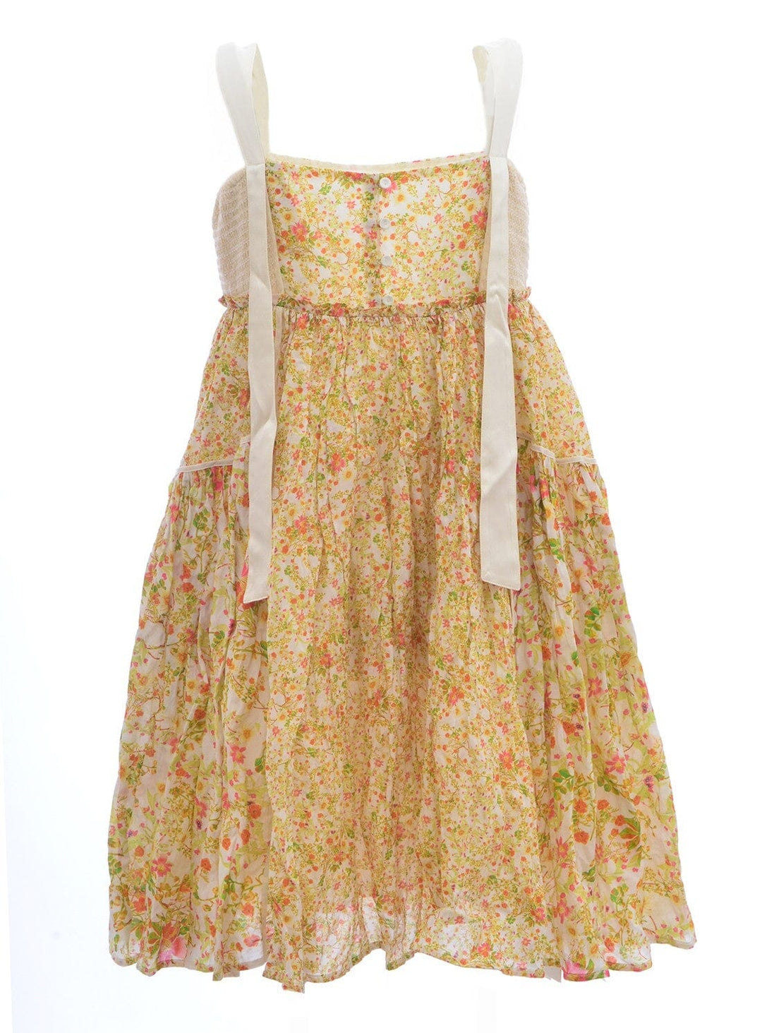 Ditsy Floral Cotton and Silk Dress Dresses YBDFinds 