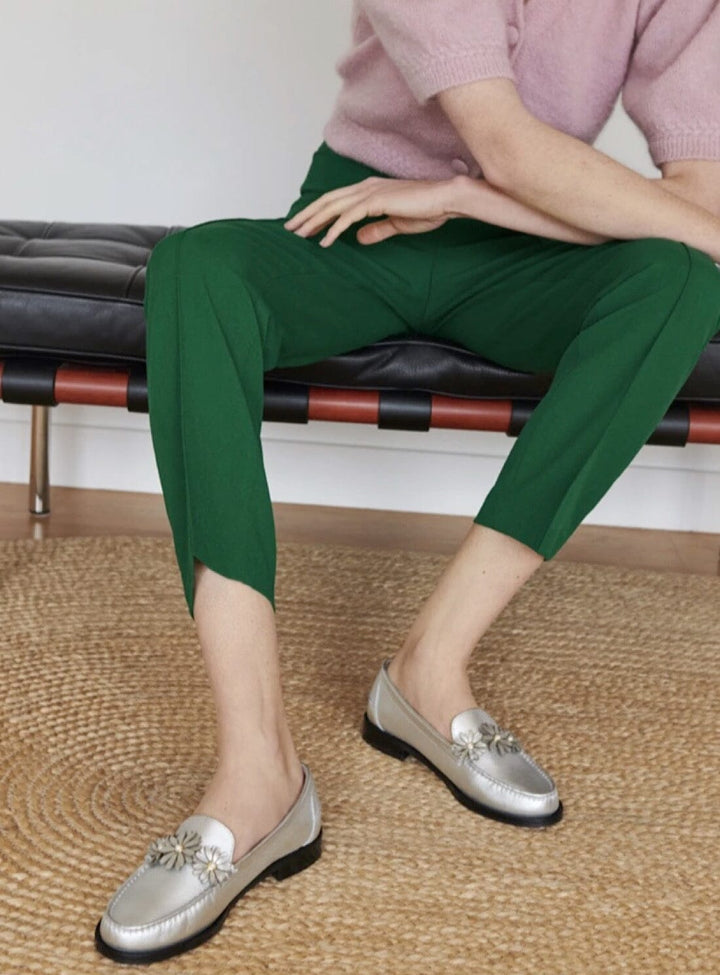 Ditsy Leather Loafer in Silver Shoes YBDFinds