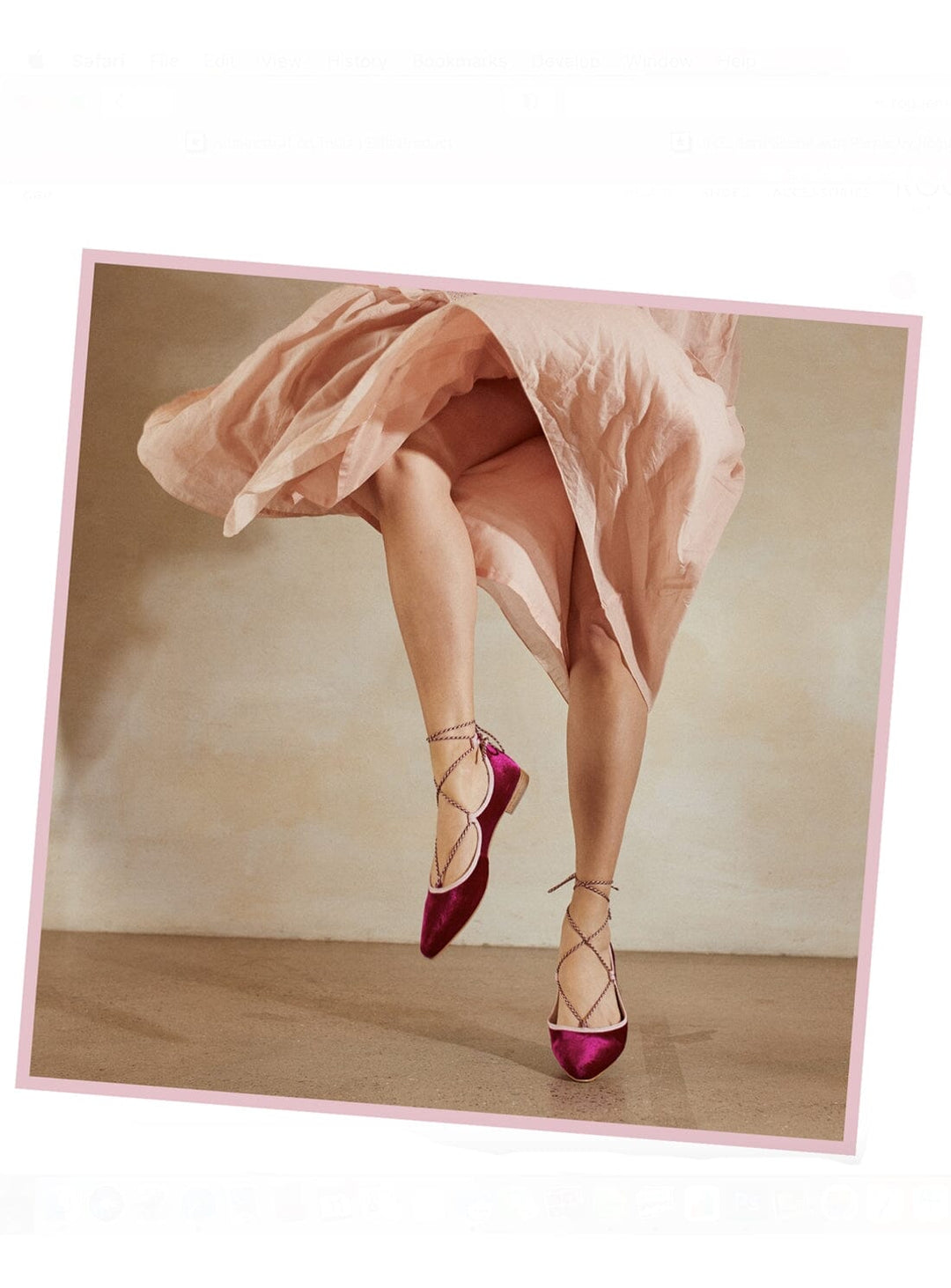 French Fancy Flats in Magenta Velvet Shoes YBDFinds