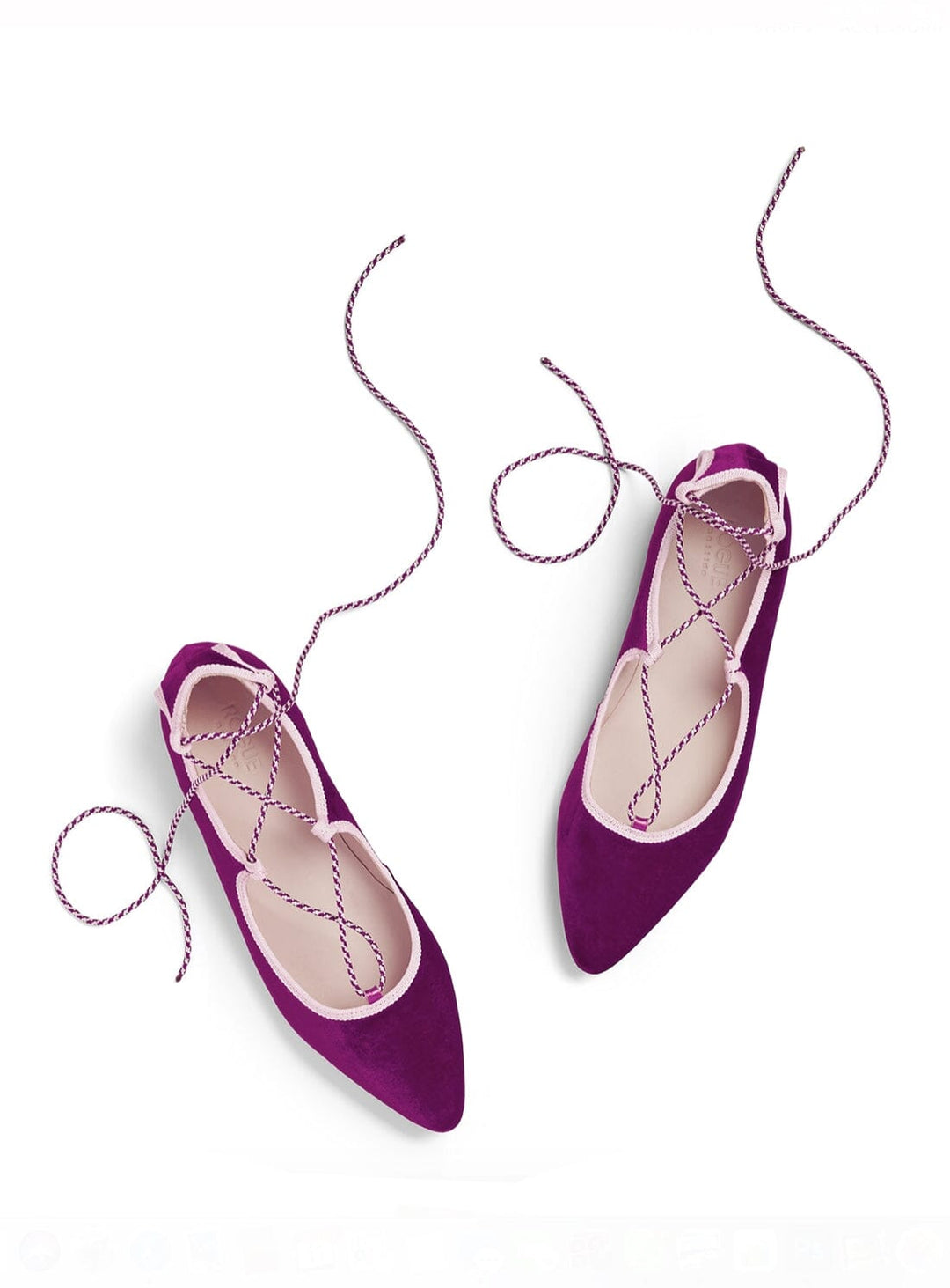 French Fancy Flats in Magenta Velvet Shoes YBDFinds