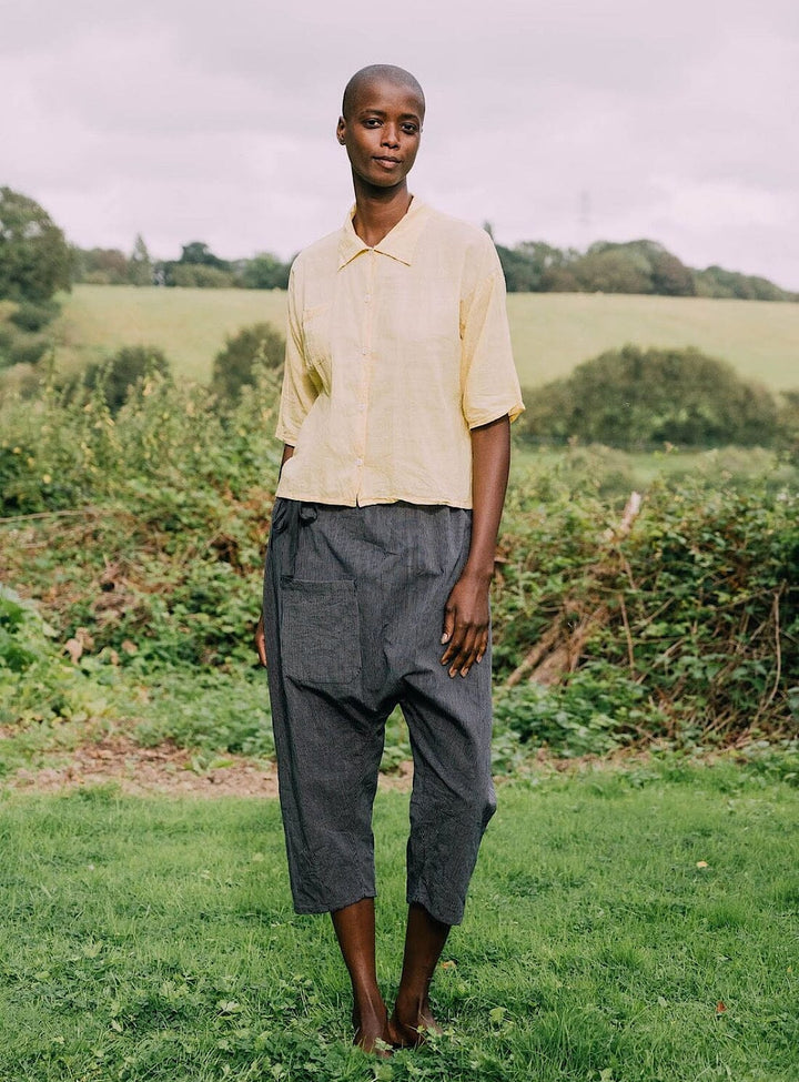 Glow Shirt in Sun Yellow Khadi Cotton Tops YBDFinds
