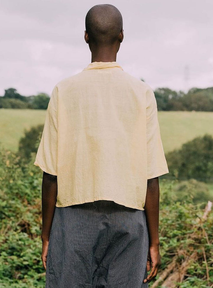 Glow Shirt in Sun Yellow Khadi Cotton Tops YBDFinds