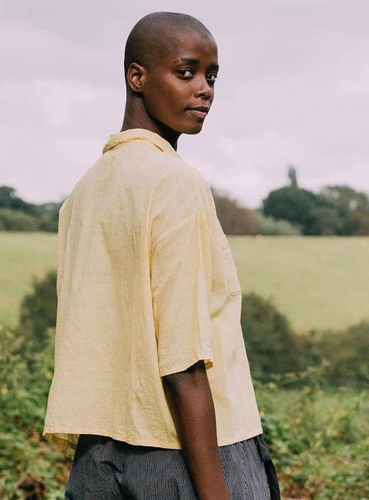 Glow Shirt in Sun Yellow Khadi Cotton Tops YBDFinds