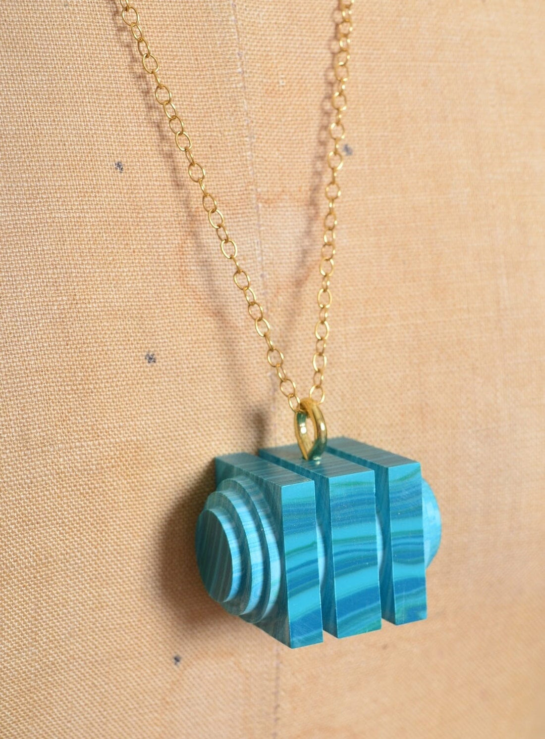 Green Matrix Tiered Cube Pendant Necklaces YBDFinds