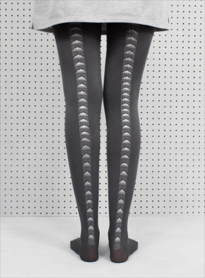 Grey Clouds Hand-Printed Tights Bottoms YBDFinds