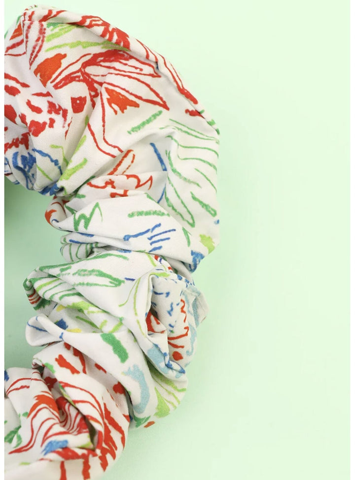 Hair Scrunchie in Crayon Flora Accessories YBDFinds