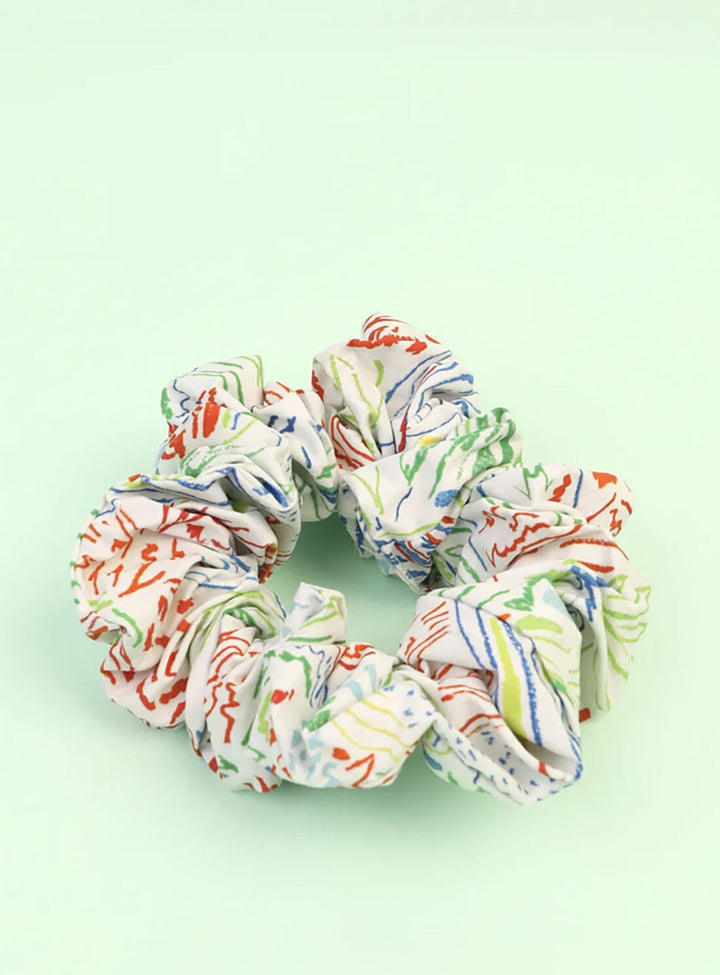 Hair Scrunchie in Crayon Flora Accessories YBDFinds