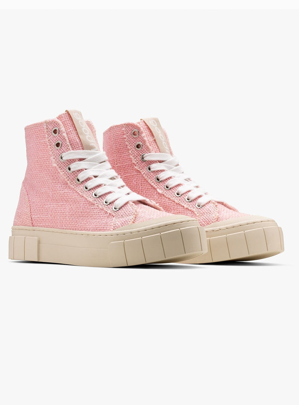 Juice Pink Jute High Top Trainers Shoes YBDFinds