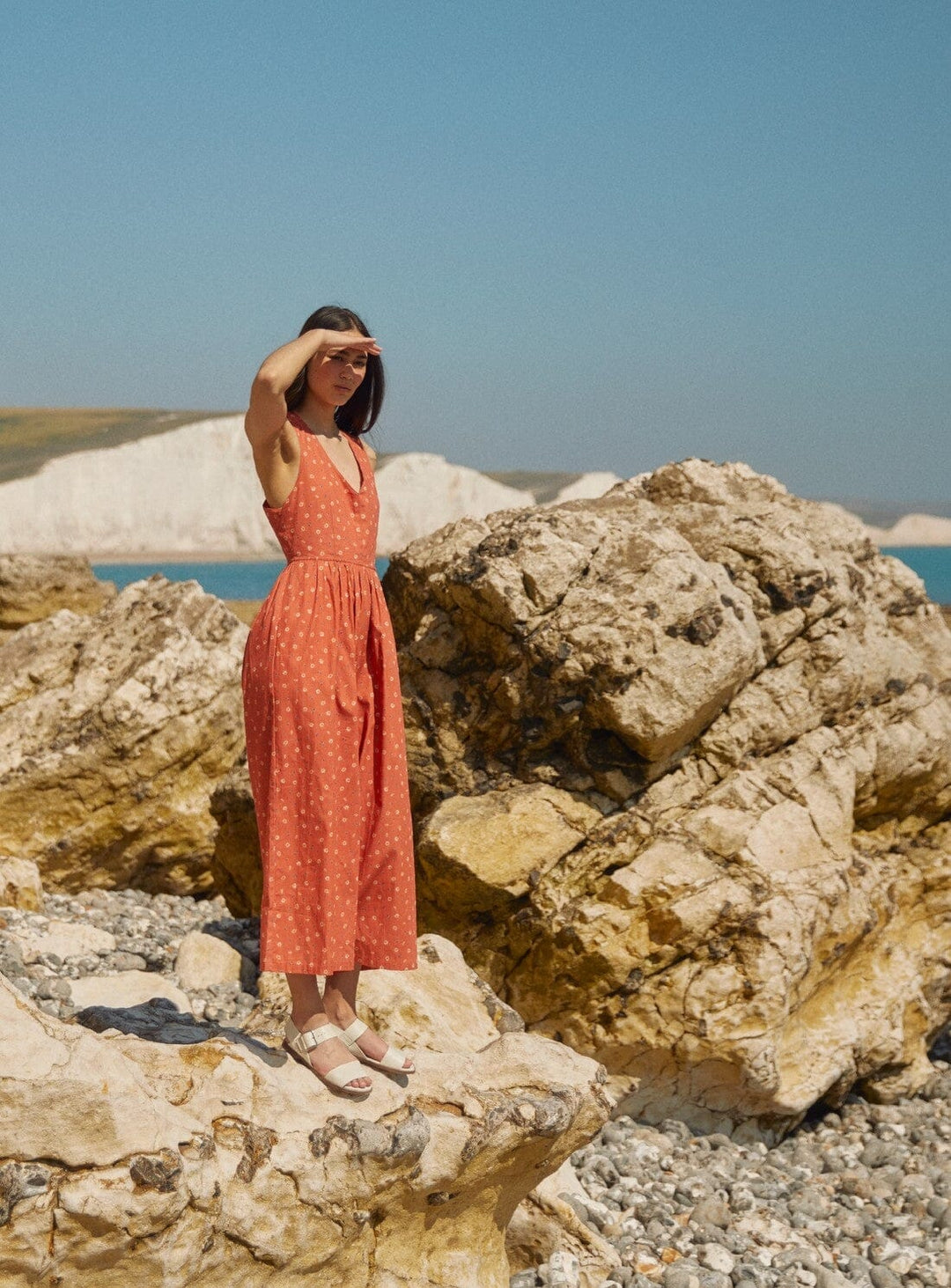 June Jumpsuit in Orange Print Jumpsuits YBDFinds