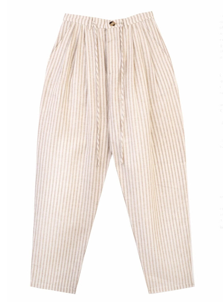 Lennon Trousers in Almond Stripe Trousers YBDFinds