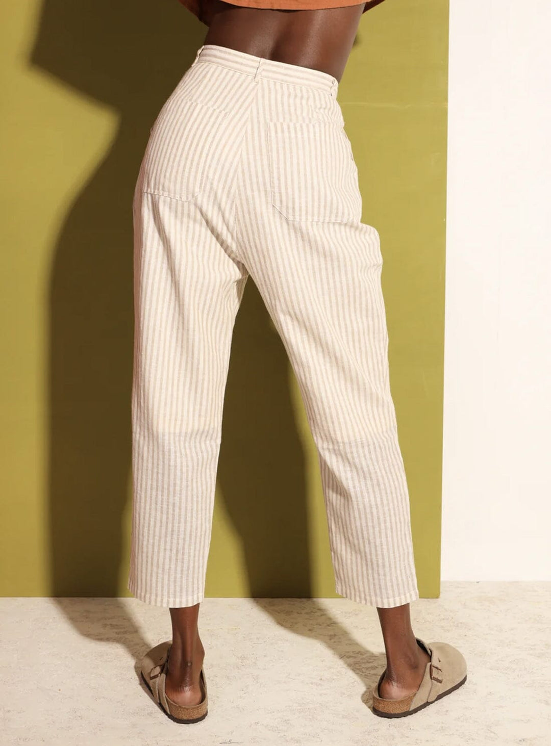 Lennon Trousers in Almond Stripe Trousers YBDFinds 