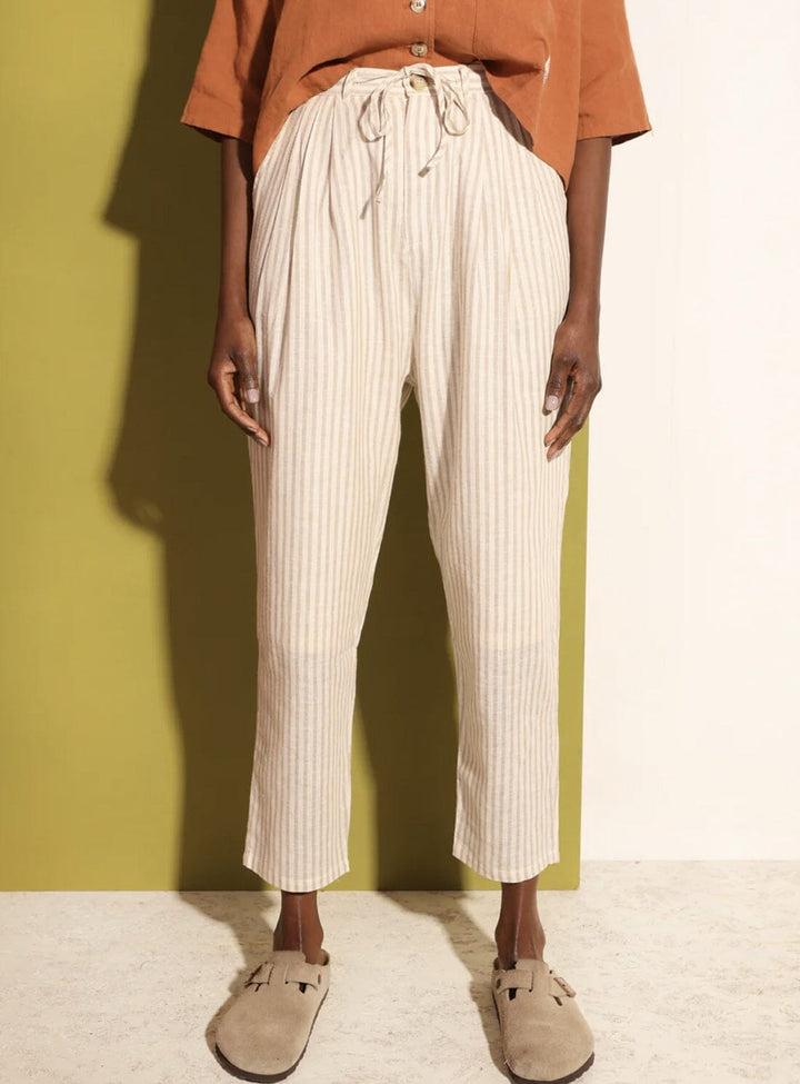 Lennon Trousers in Almond Stripe Trousers YBDFinds