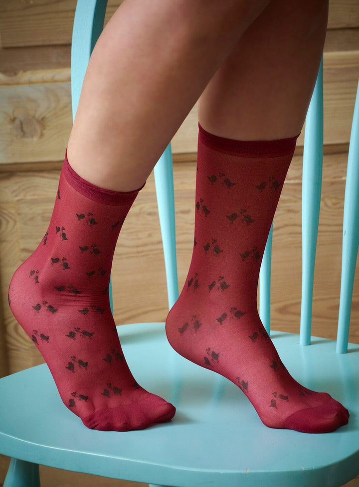 Love Bird Wine Red Socks Accessories YBDFinds