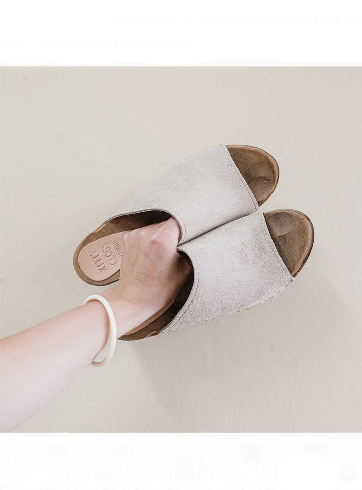 Low Klassisk Sol Clog in Sand Suede Shoes YBDFinds