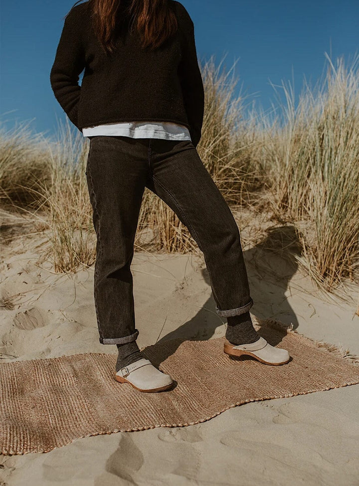 Low Klassisk Strap Clog in Sand Suede Shoes YBDFinds