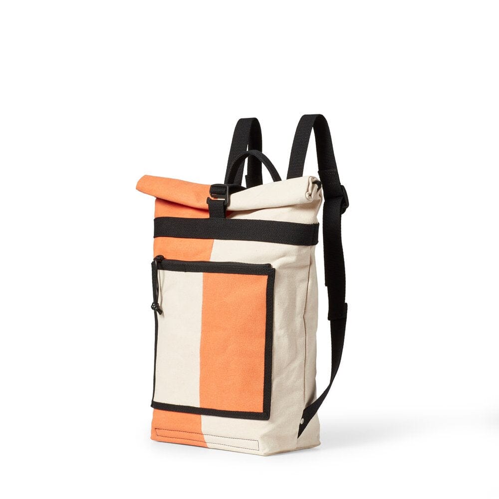 Matt Commuter Backpack in Cream and Orange Backpacks pas-man 