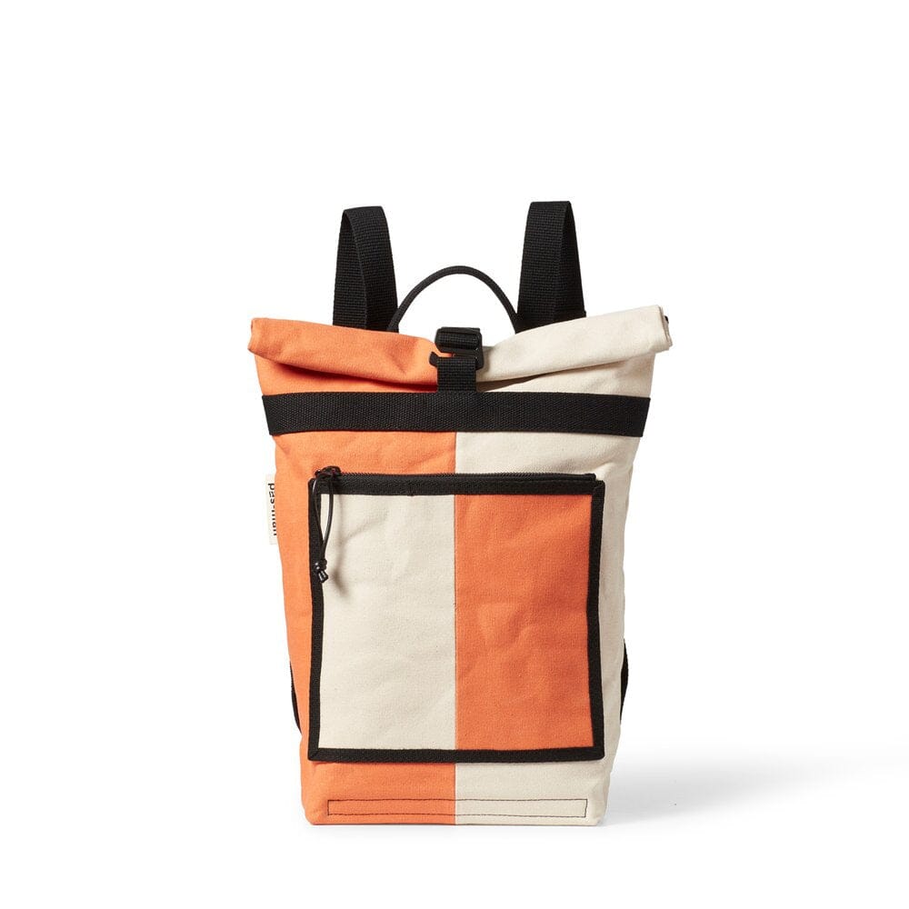 Matt Commuter Backpack in Cream and Orange Backpacks pas-man
