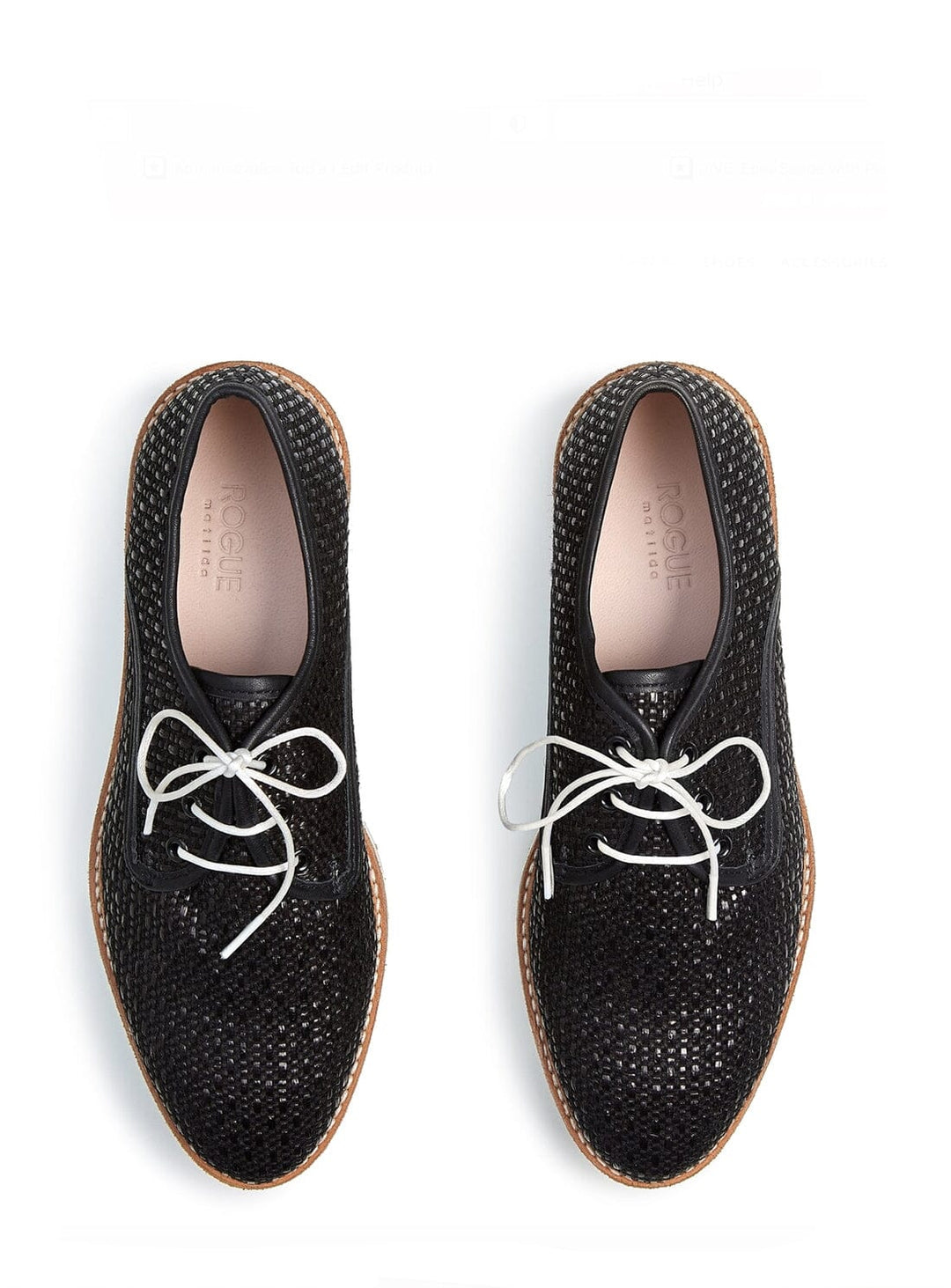 Maxi Flatform Brogue in Black Raffia Shoes YBDFinds