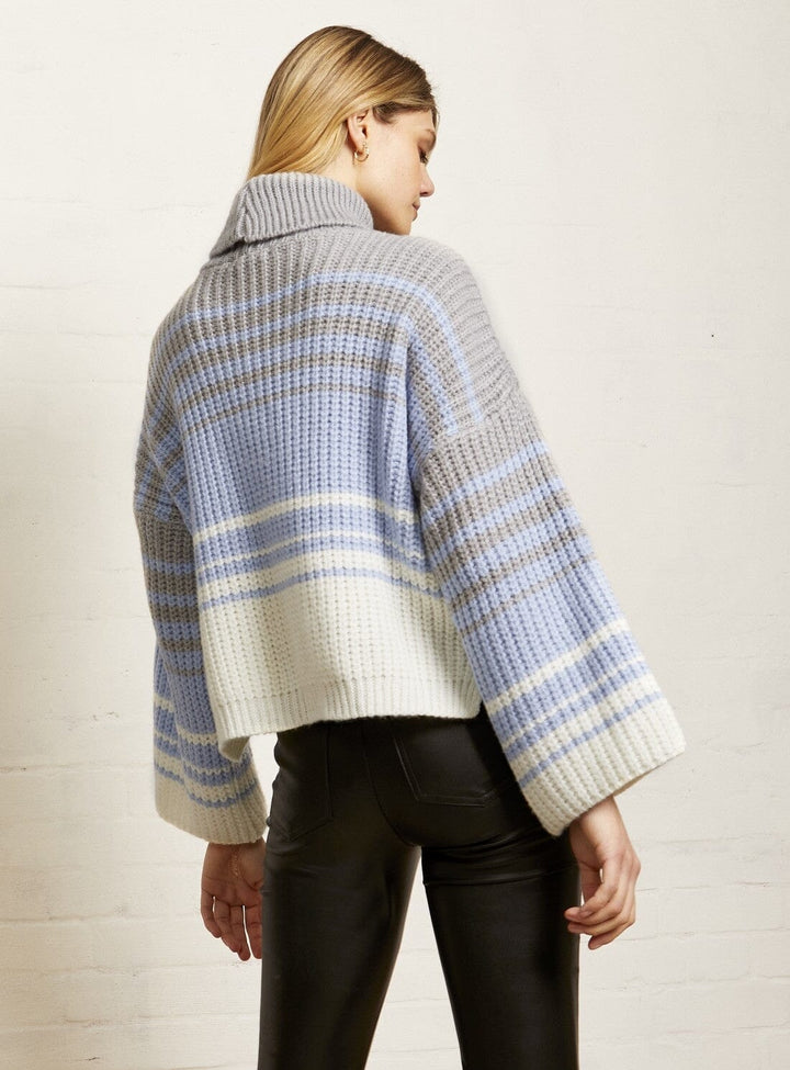 Megan Roll Neck Stripe Jumper Knitwear YBDFinds