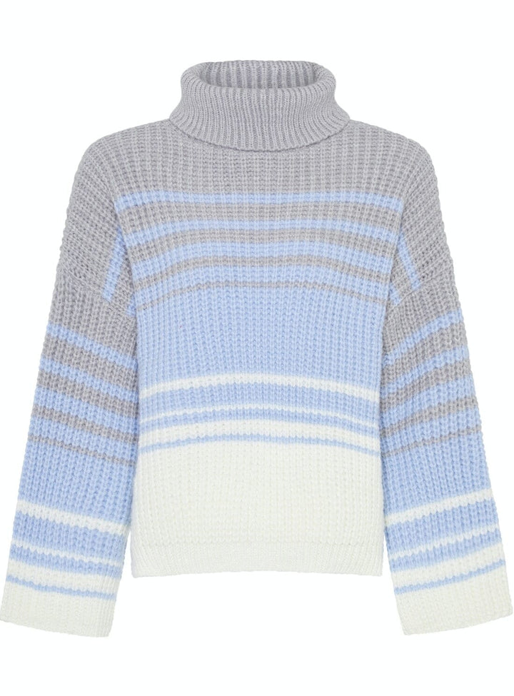 Megan Roll Neck Stripe Jumper Knitwear YBDFinds
