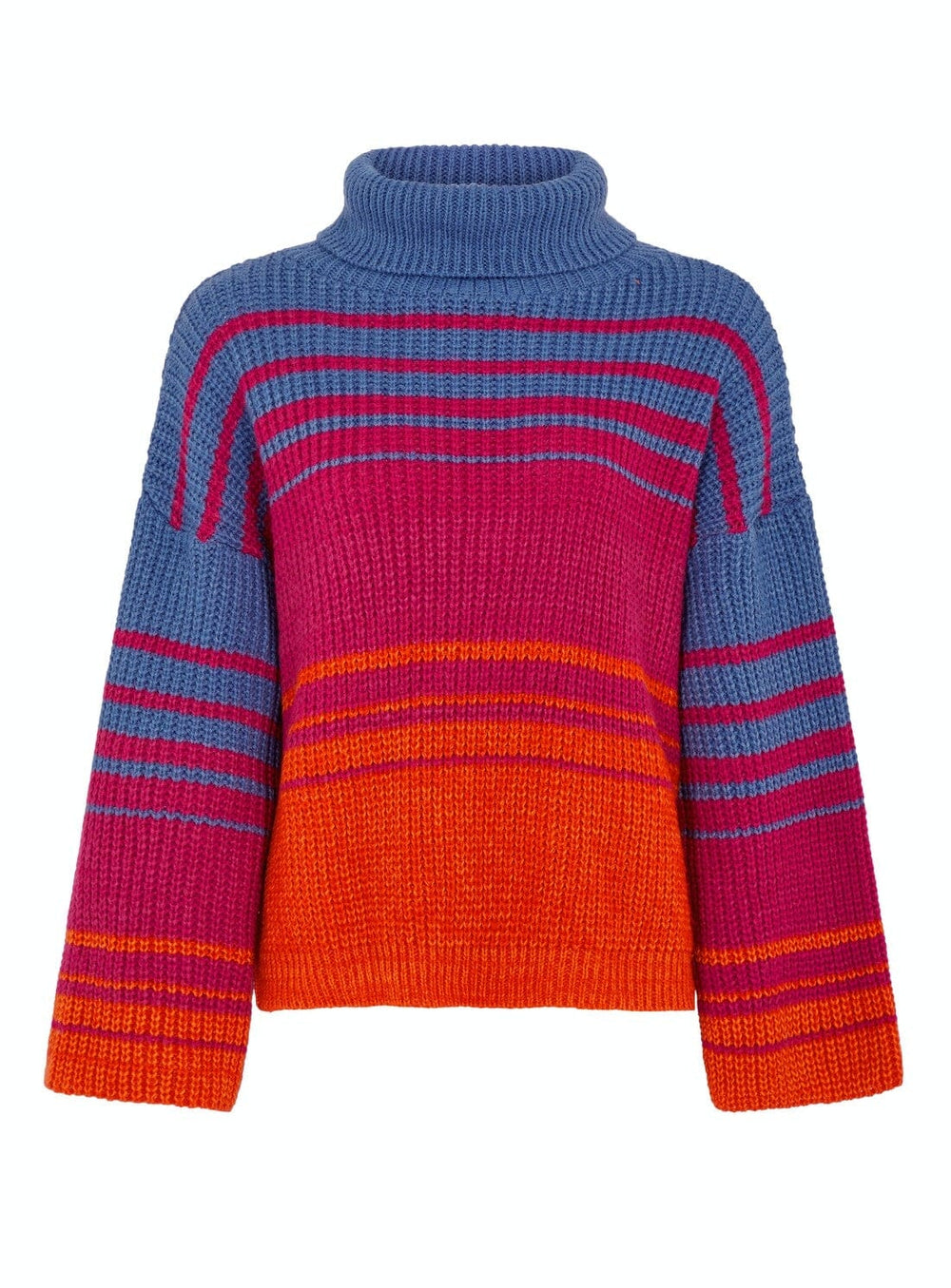 Megan Stripe Roll Neck Jumper Knitwear YBDFinds