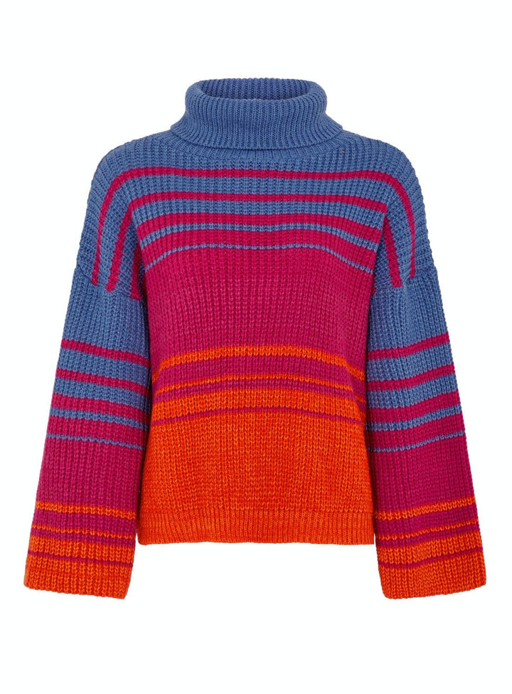 Megan Stripe Roll Neck Jumper Knitwear YBDFinds