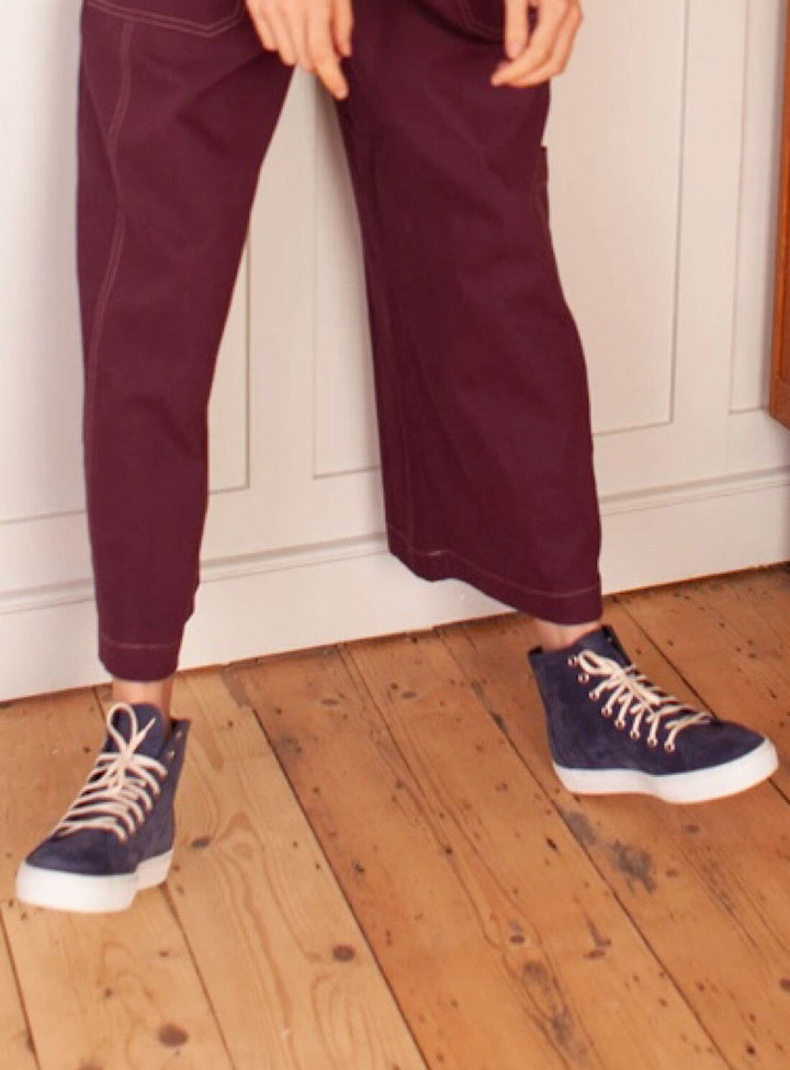 Nubuck High Top Trainers in Navy Shoes YBDFinds
