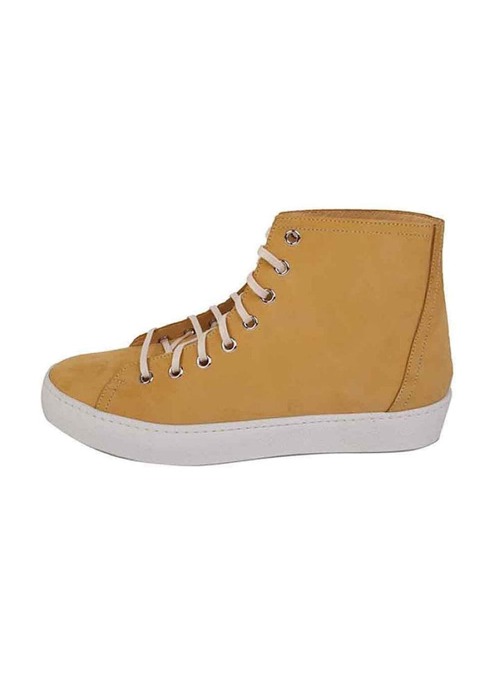 Nubuck High Top Trainers in Yellow Shoes YBDFinds
