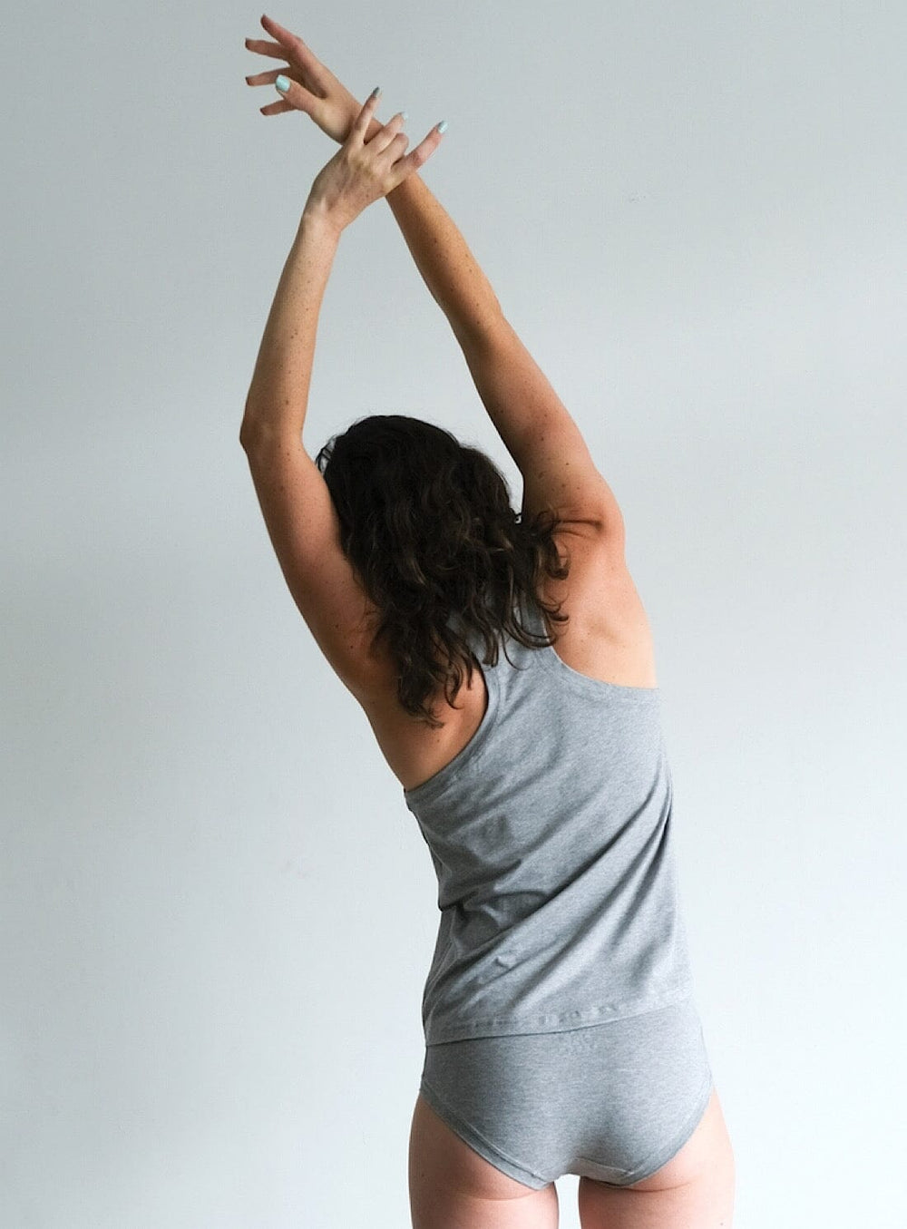 Organic Racer Back Vest in Grey Tops YBDFinds