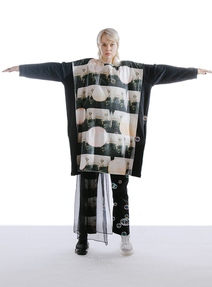 Oversized Organic Cotton/Viscose Jersey Moon Dress III Dresses YBDFinds