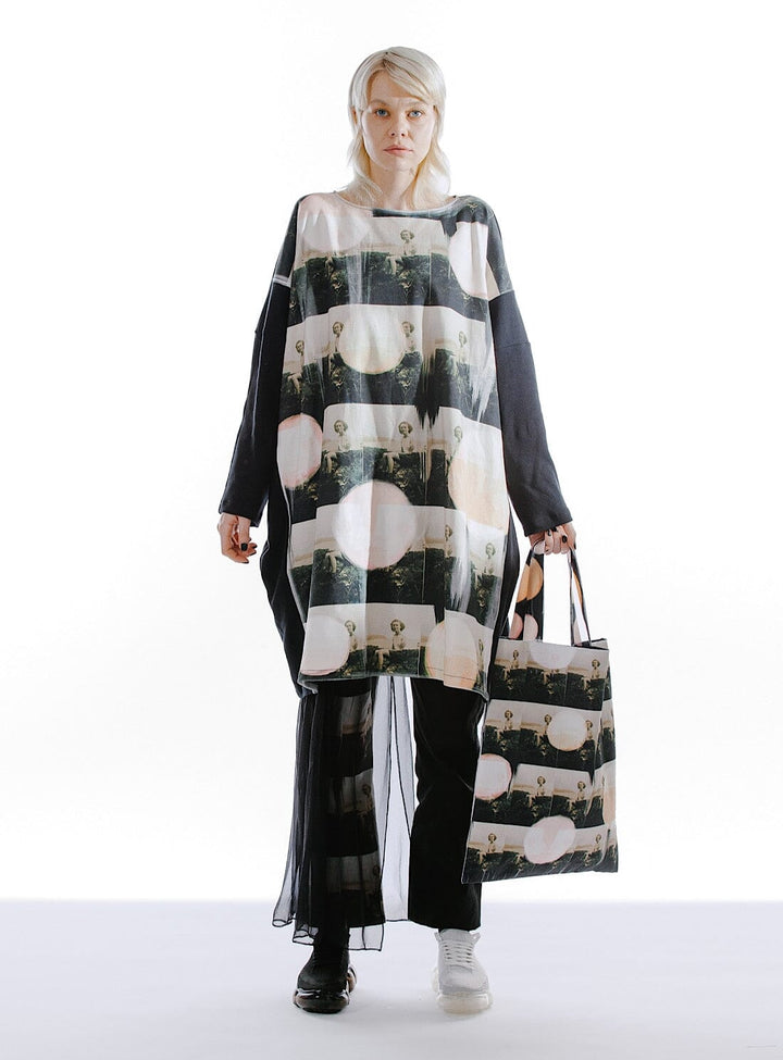 Oversized Organic Cotton/Viscose Jersey Moon Dress III Dresses YBDFinds
