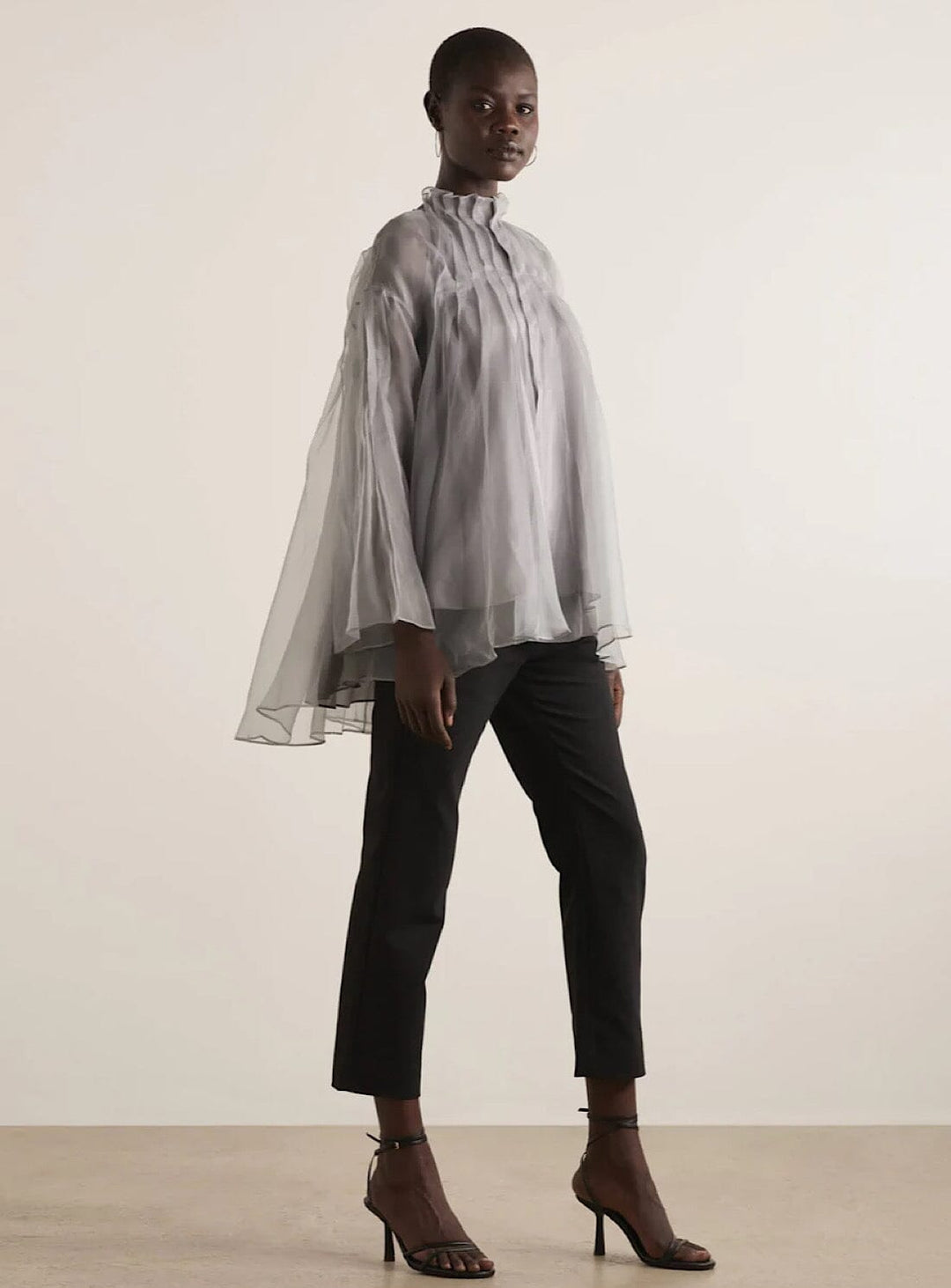 Paita No 169 Top in Grey Slate Silk Organza Tops YBDFinds
