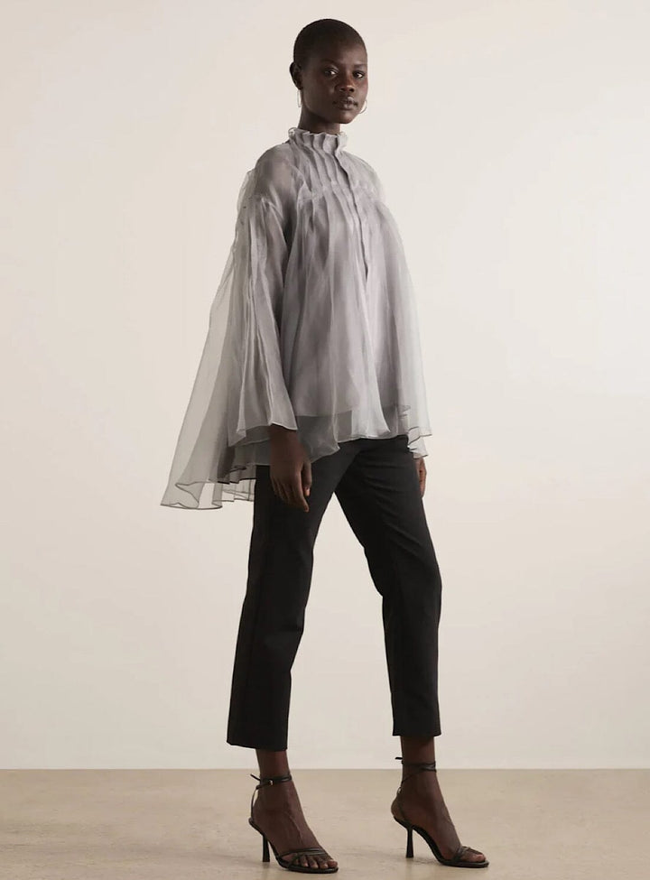 Paita No 169 Top in Grey Slate Silk Organza Tops YBDFinds