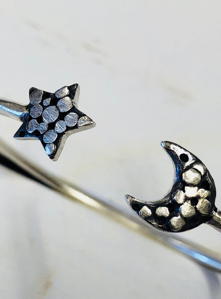 Pallenberg Star and Moon Cuff in Silver Bracelets YBDFinds
