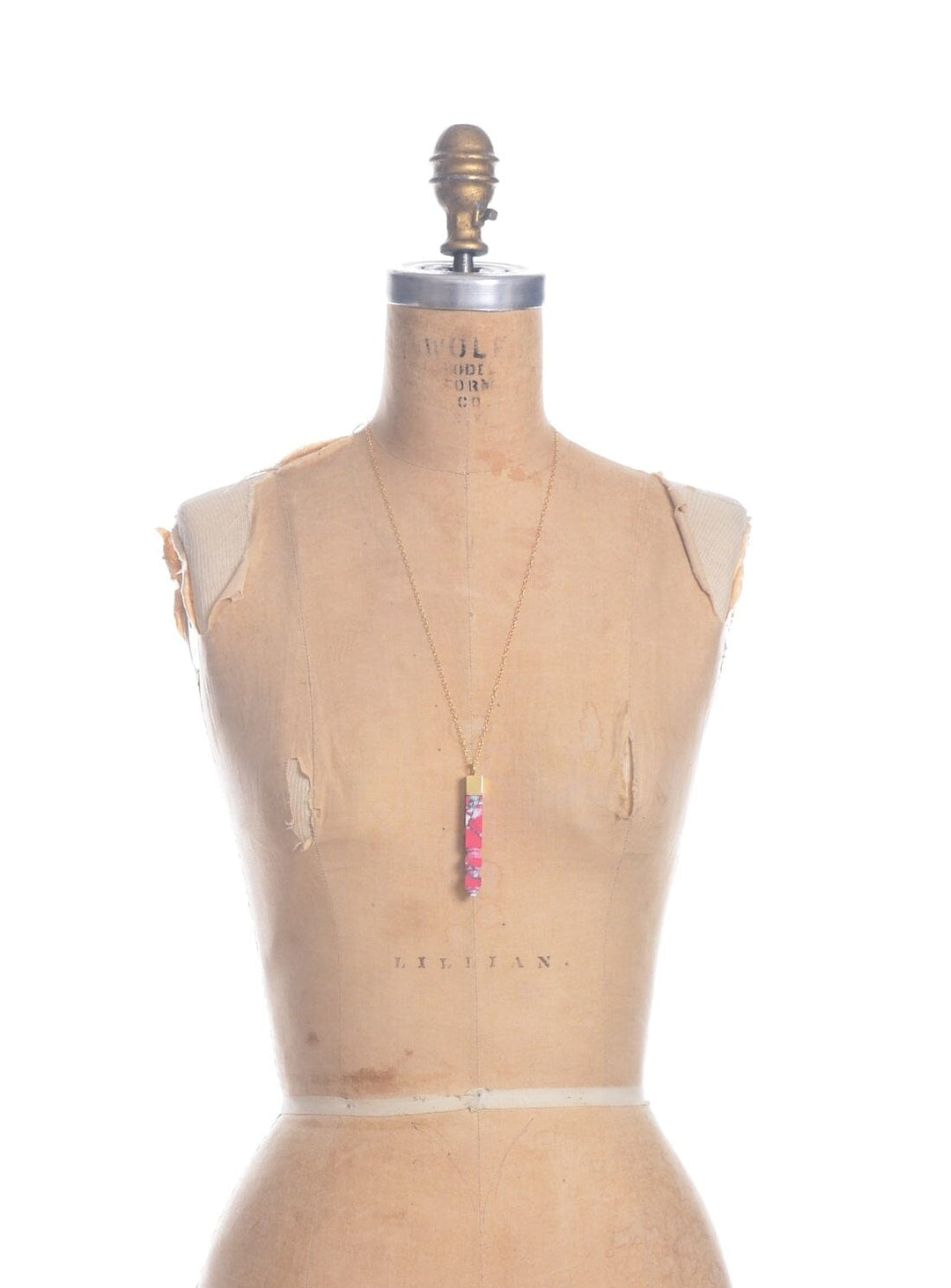 Pink & White Speck Column Pendant Necklaces YBDFinds