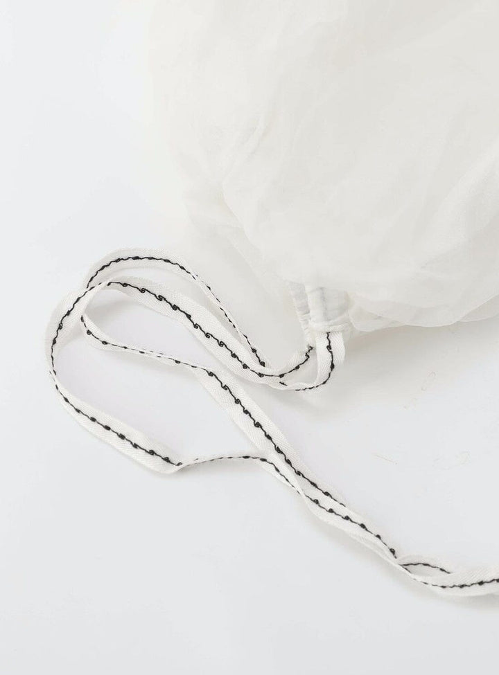 Pleat & Ruffle Blouse in White Tops YBDFinds