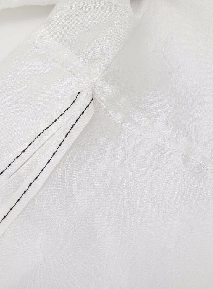 Pleat & Ruffle Blouse in White Tops YBDFinds