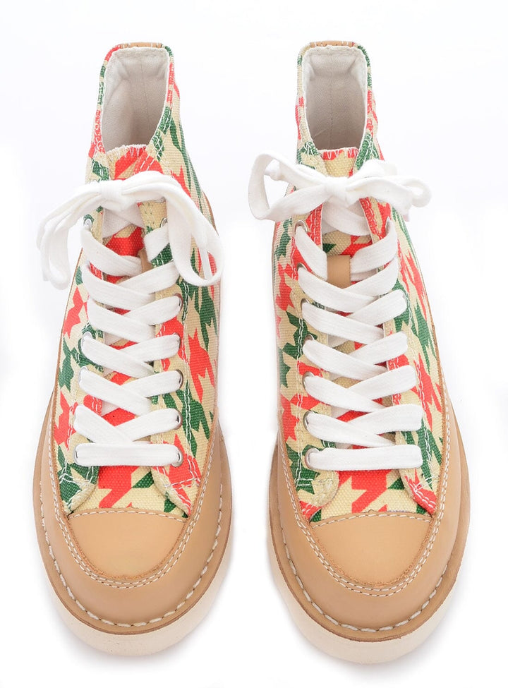 Rope Trainers in Dogstooth Red and Green Shoes YBDFinds