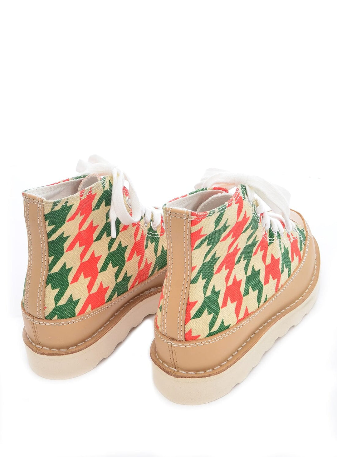 Rope Trainers in Dogstooth Red and Green Shoes YBDFinds