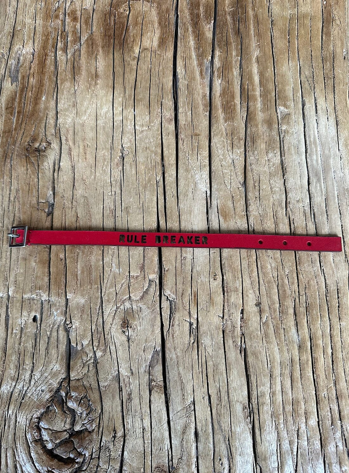 Rule Breaker Red Leather Bracelet Bracelets YBDFinds